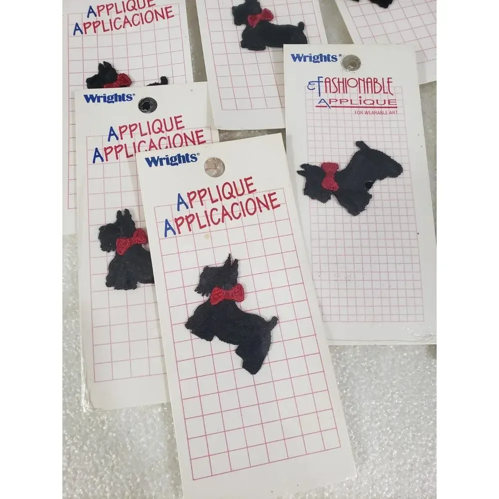 NEW Lot 11 Vintage Scottie Dog Applique Patch 1.5